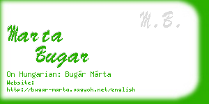 marta bugar business card