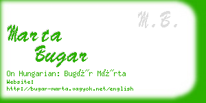 marta bugar business card